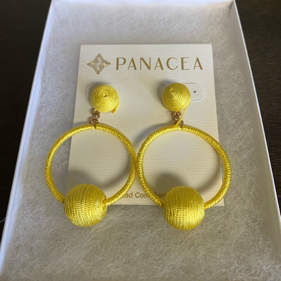 NEW Yellow Wrappped Drop Earrings - Picture 2 of 2